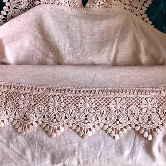 🎀Papaya Cotton Laced Size 14 (Large) Beige Cream Color Tank Top - Picture 9 of 10